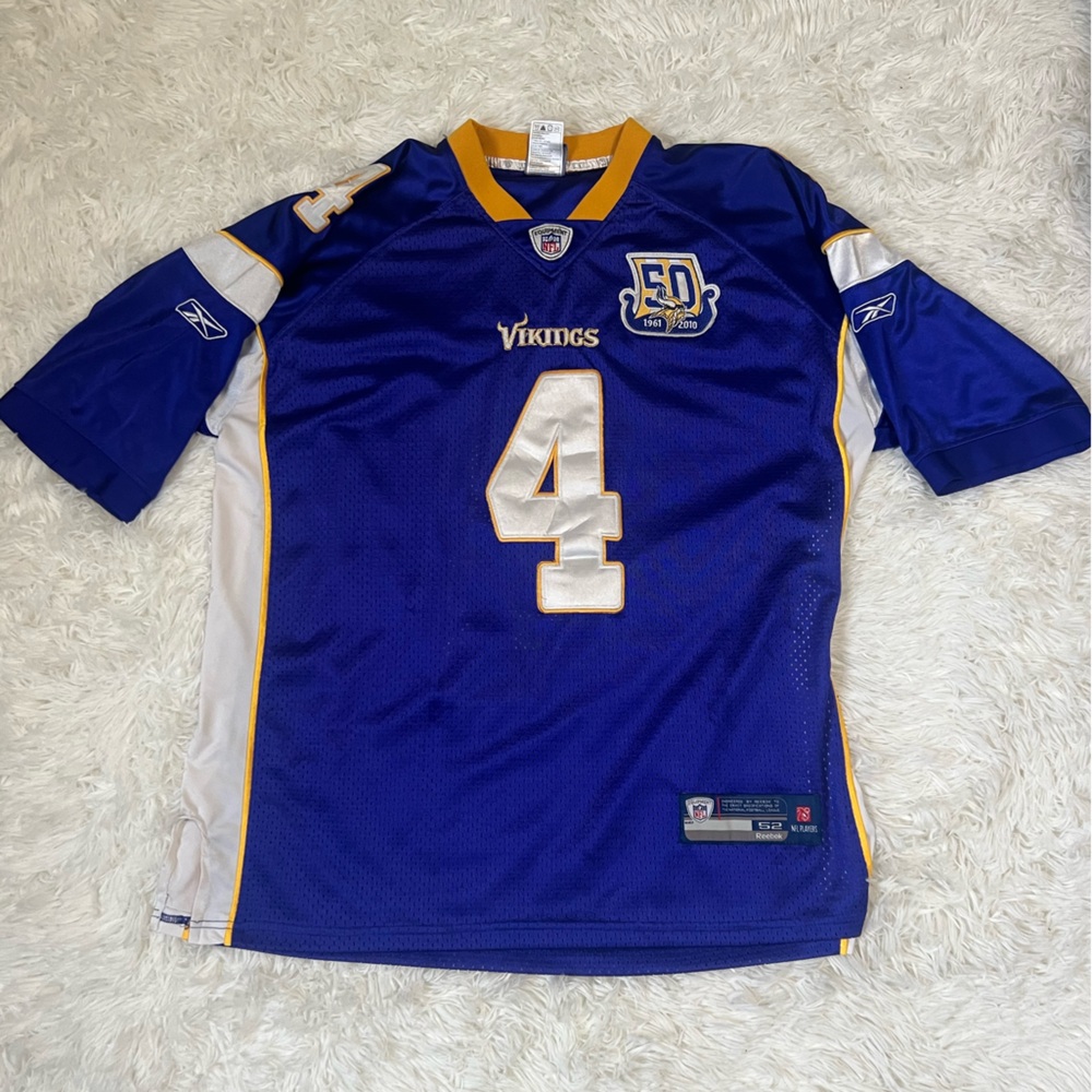 Reebok NFL Equipment 50th Anniversary Vikings—Brett Favre #4 Jersey Size 52